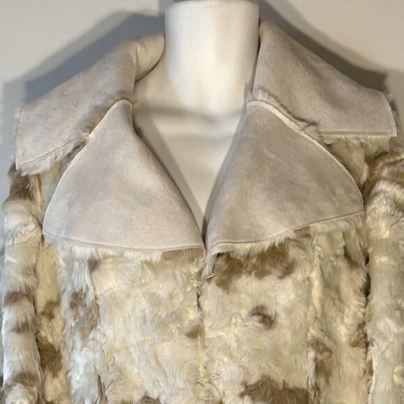 Adrienne Landau SZ M Reversible Fur & Suede Kimono Style Coat Chic Luxury Unique - Picture 6 of 15